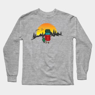 A Backpacker Has An Adventure To The Mountains Long Sleeve T-Shirt